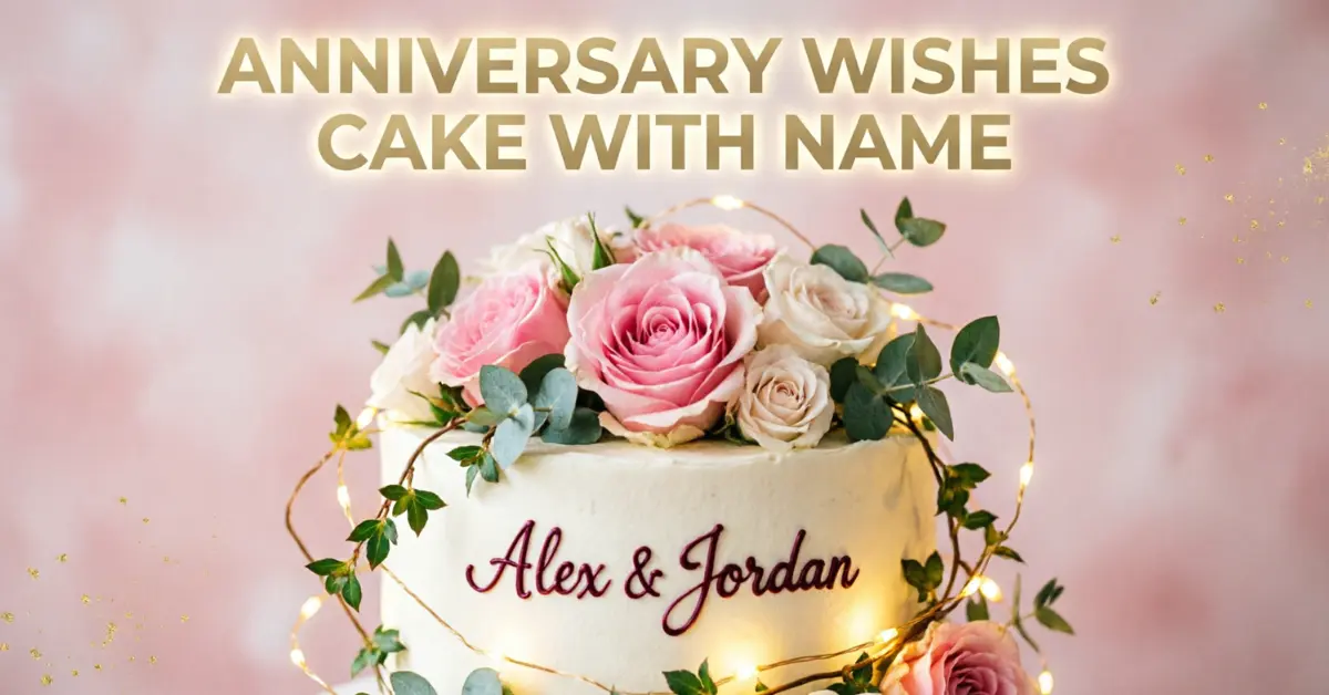 Anniversary Wishes Cake With Name